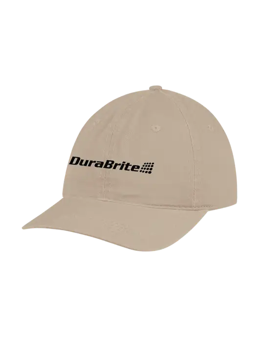 Garment Washed Unstructured Twill Tan Cap w/DuraBrite Logo