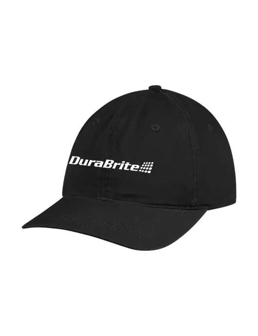Garment Washed Unstructured Twill Black Cap w/DuraBrite Logo