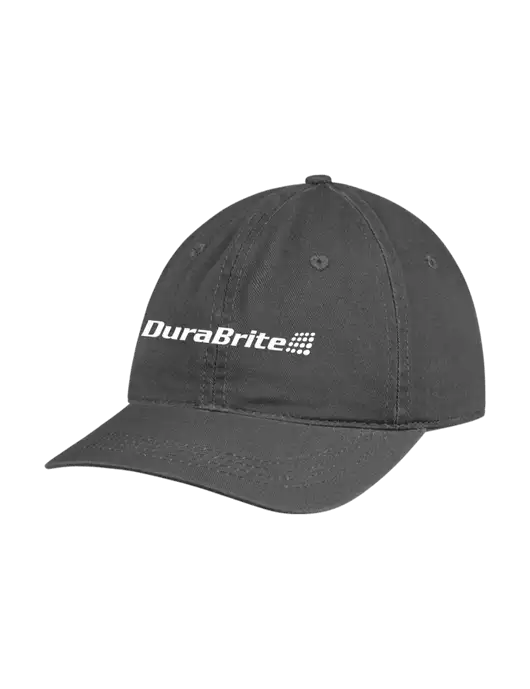 Garment Washed Unstructured Twill Charcoal Cap w/DuraBrite Logo