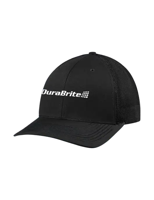 Richardson Adjustable Snapback Original 112 Trucker Cap Black w/Black Mesh w/DuraBrite Logo