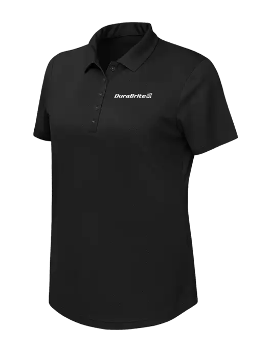Callaway Womens Birdseye Black Polo w/DuraBrite Logo