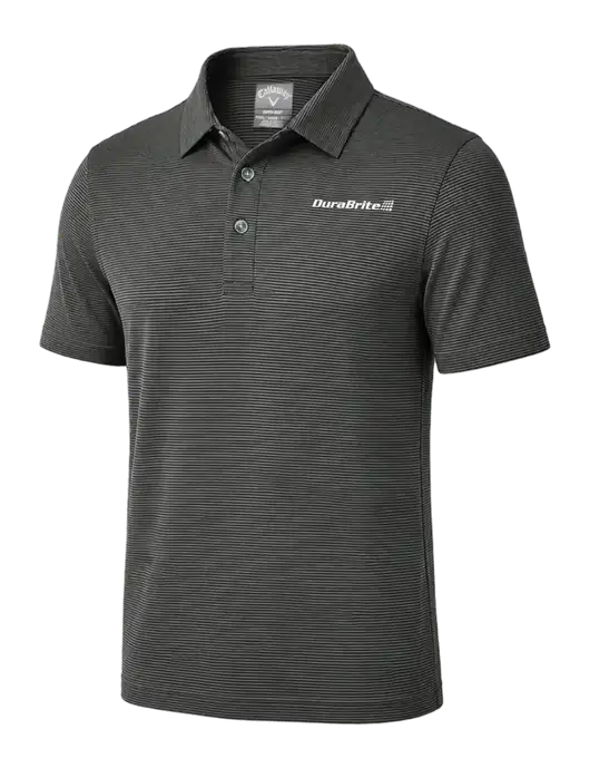 Callaway Black Fine Line Stripe Polo w/DuraBrite Logo