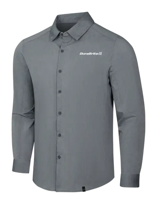 OGIO Medium Grey Heather Commuter Woven Shirt w/DuraBrite Logo