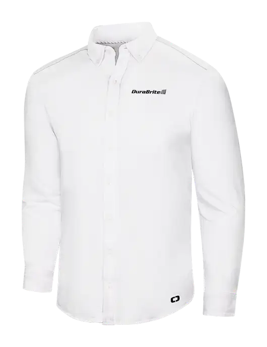 OGIO Bright White Modern Code Stretch Button-Up Shirt w/DuraBrite Logo