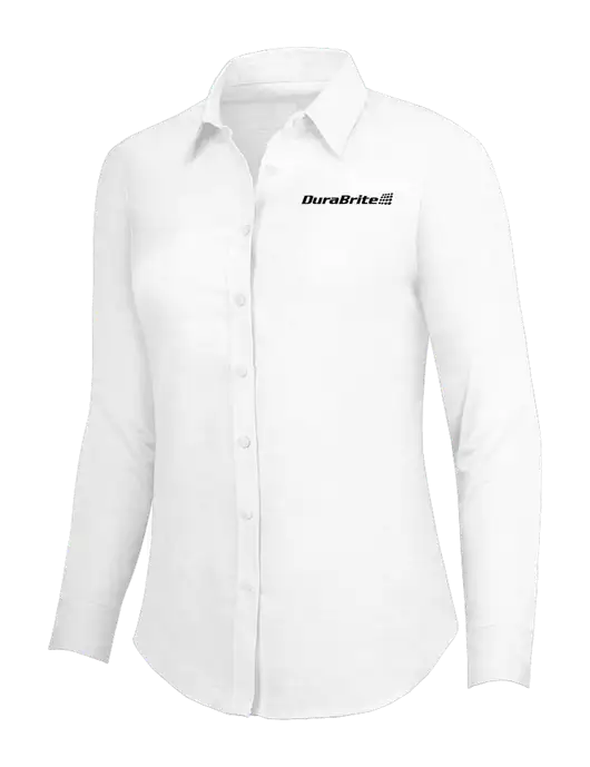 White Womens SuperPro Oxford Shirt w/DuraBrite Logo