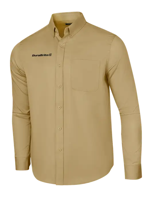 Long Sleeve Dark Tan Superpro React Twill Shirt w/DuraBrite Logo