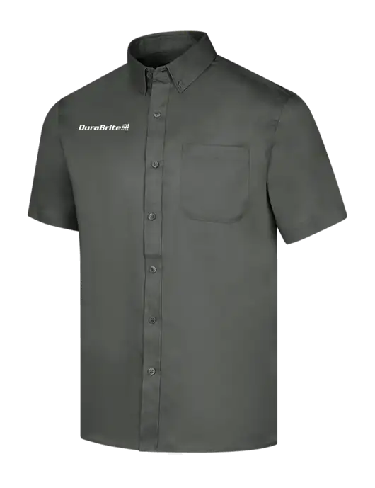 Short Sleeve Dark Grey Superpro React Twill Shirt w/DuraBrite Logo