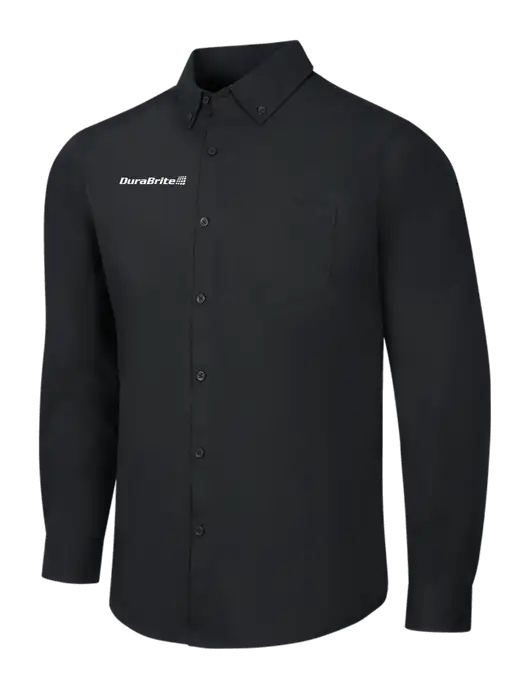 Black Long Sleeve Carefree Poplin Shirt w/DuraBrite Logo