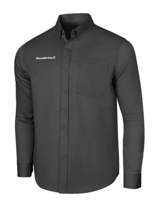 Long Sleeve Dark Grey Superpro React Twill Shirt w/DuraBrite Logo