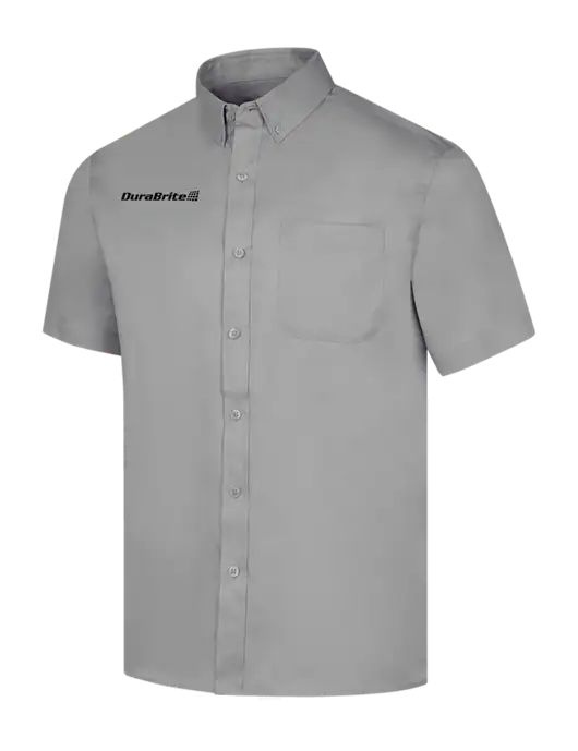 Short Sleeve Light Grey Superpro React Twill Shirt w/DuraBrite Logo