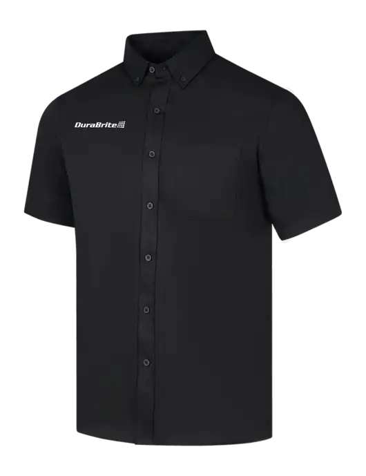 Short Sleeve Deep Black Superpro React Twill Shirt w/DuraBrite Logo