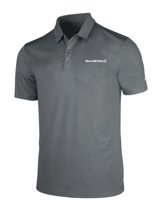 NIKE Medium Grey Dri-Fit Embossed Tri-Blade Polo w/DuraBrite Logo