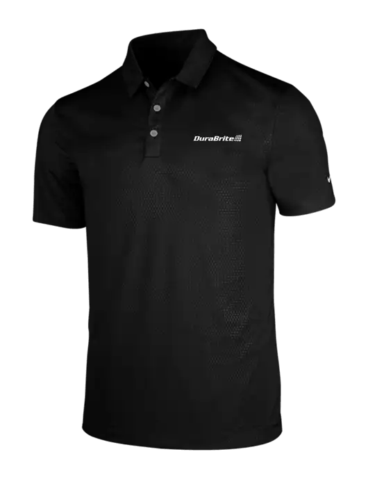 NIKE Black Dri-Fit Embossed Tri-Blade Polo w/DuraBrite Logo