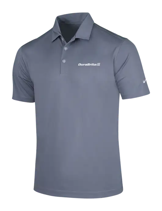 NIKE Medium Grey Dri-Fit Vertical Mesh Polo w/DuraBrite Logo