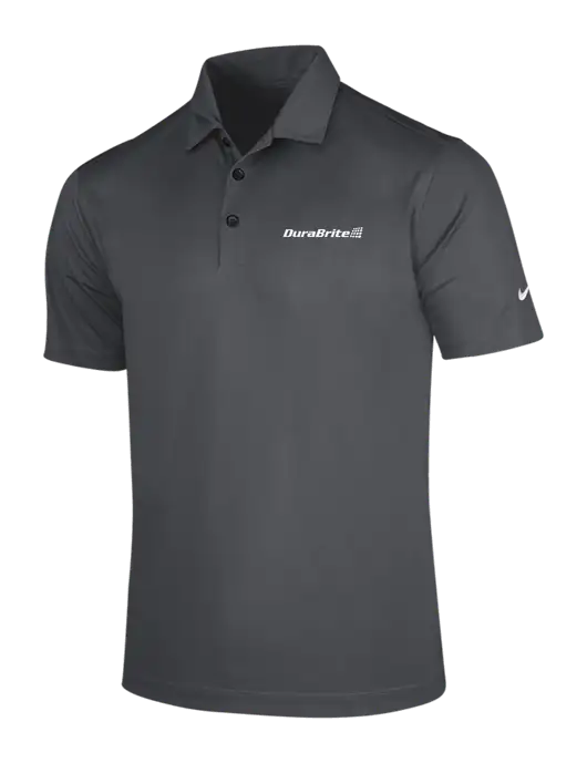 NIKE Dark Grey Dri-Fit Vertical Mesh Polo w/DuraBrite Logo