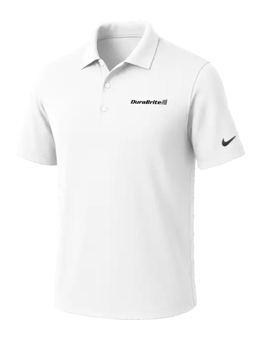 NIKE White Dri-Fit Micro Pique Polo w/DuraBrite Logo