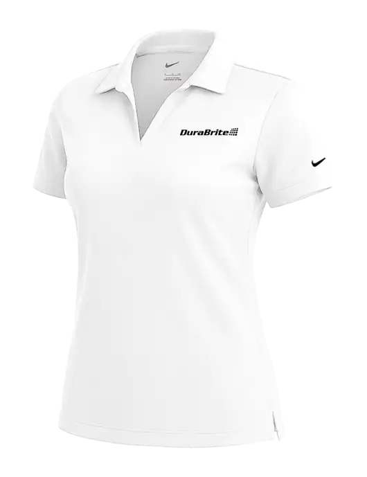 NIKE White Womens Dri-Fit Micro Pique Polo w/DuraBrite Logo