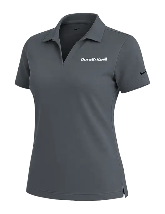NIKE Dark Grey Womens Dri-Fit Micro Pique Polo w/DuraBrite Logo