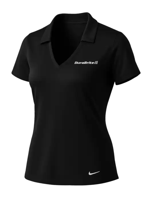 NIKE Black Womens Dri-Fit Vertical Mesh Polo w/DuraBrite Logo
