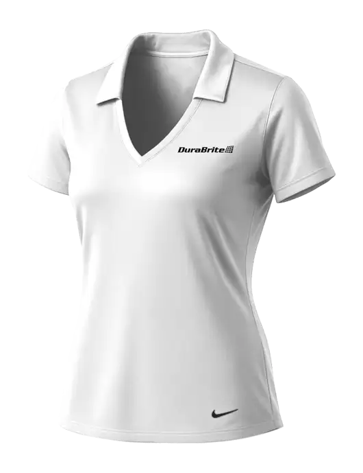 NIKE White Womens Dri-Fit Vertical Mesh Polo w/DuraBrite Logo