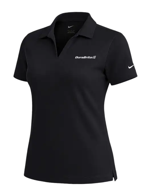 NIKE Black Womens Dri-Fit Micro Pique Polo w/DuraBrite Logo
