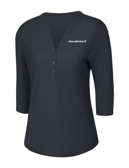OGIO Charcoal Grey Jewel Henley w/DuraBrite Logo