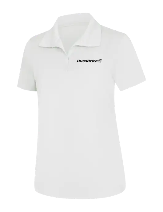 Womens White Micropique Sport-Wick Polo w/DuraBrite Logo