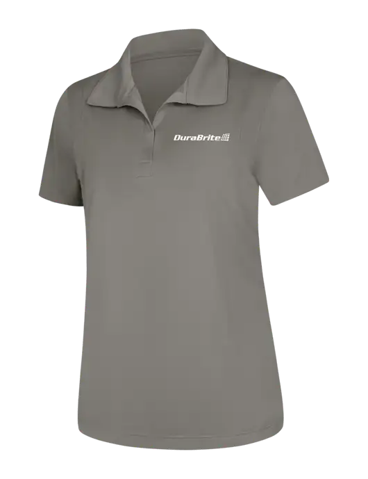 Womens Medium Grey Micropique Sport-Wick Polo w/DuraBrite Logo
