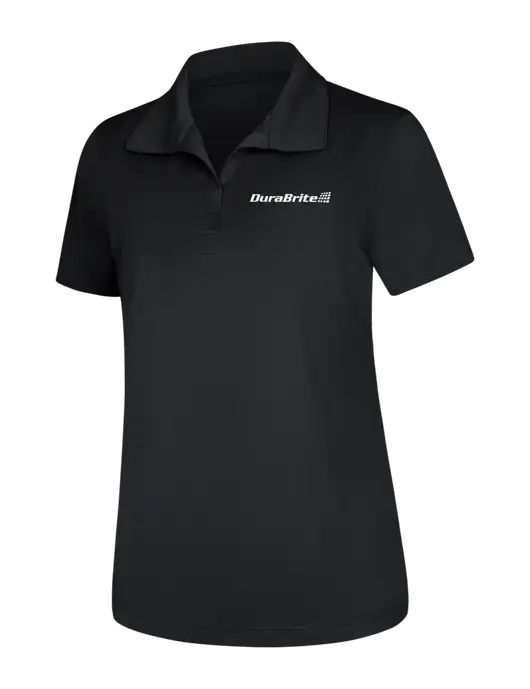 Womens Black Micropique Sport-Wick Polo w/DuraBrite Logo