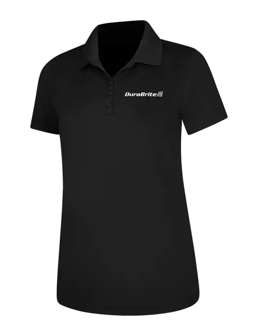 Black Womens Dry Zone UV Mesh Polo w/DuraBrite Logo