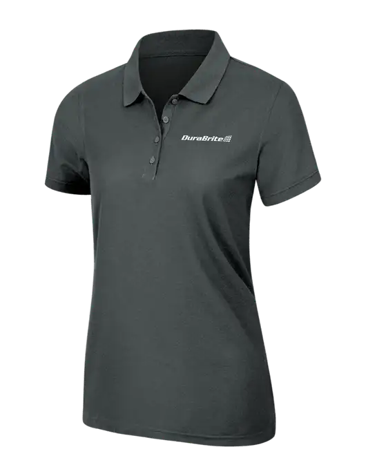 Dark Grey Womens Core Classic Pique Polo w/DuraBrite Logo