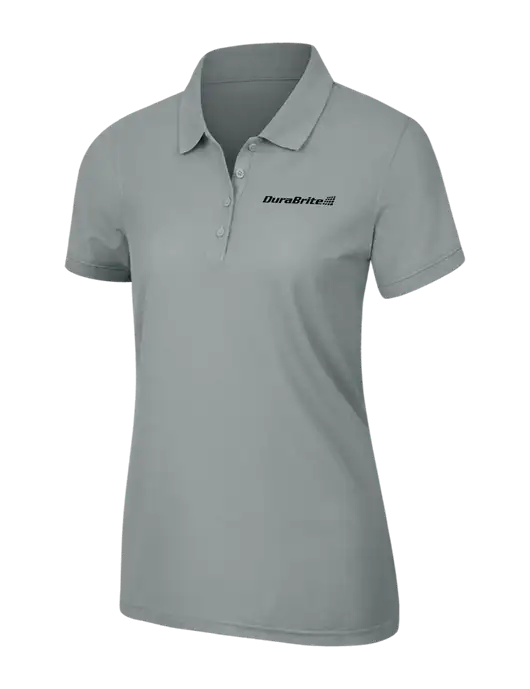 Light Grey Womens Core Classic Pique Polo w/DuraBrite Logo
