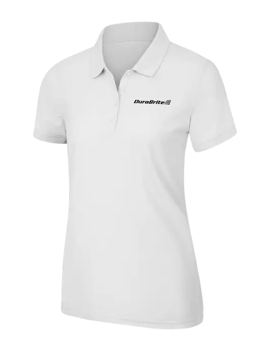 White Womens Core Classic Pique Polo w/DuraBrite Logo