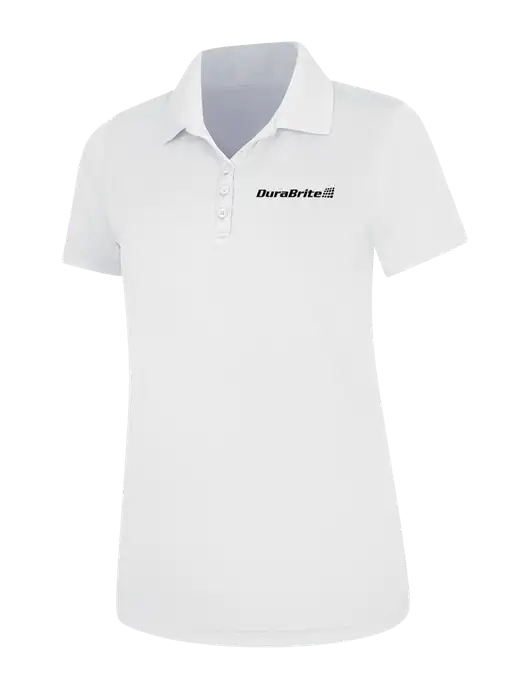 White Womens Dry Zone UV Mesh Polo w/DuraBrite Logo