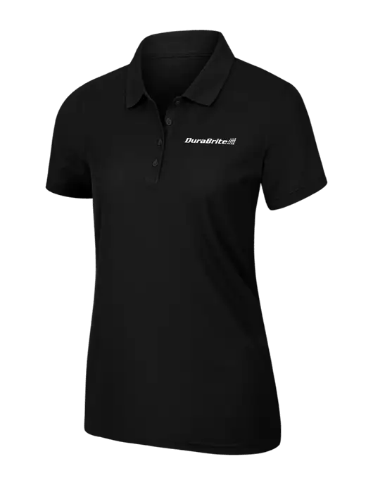Womens Black Core Classic Pique Polo w/DuraBrite Logo