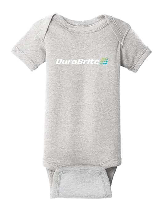 Rabbit Skins Light Grey Heather Infant Short Sleeve Baby Rib Bodysuit w/DuraBrite Logo