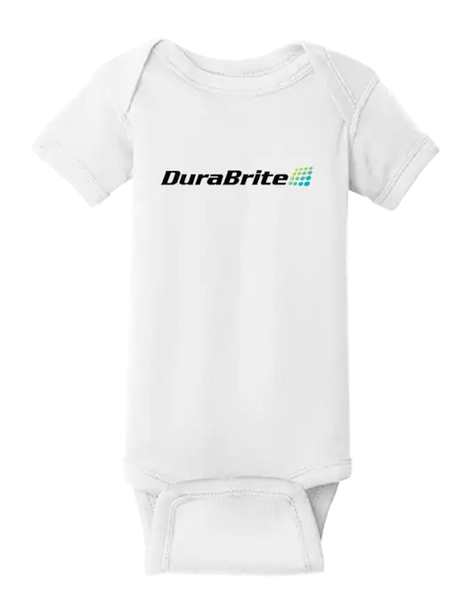 Rabbit Skins White Infant Short Sleeve Baby Rib Bodysuit w/DuraBrite Logo