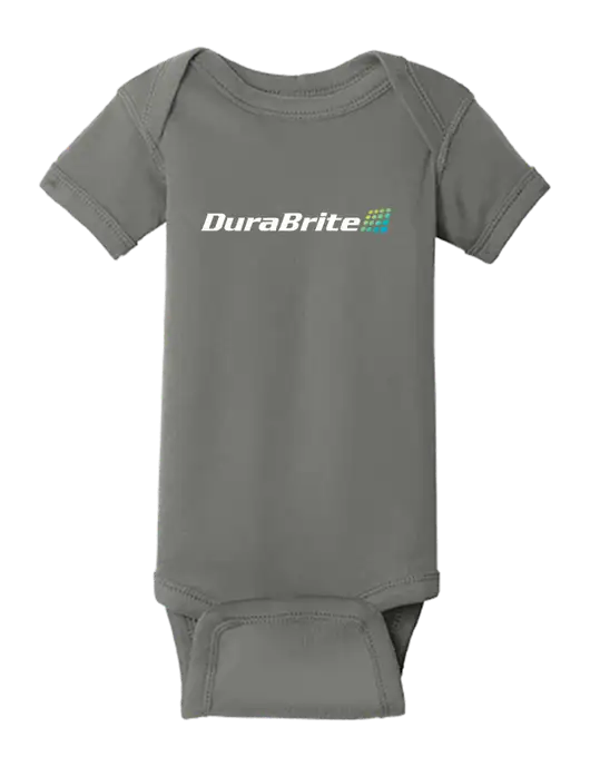 Rabbit Skins Charcoal Infant Short Sleeve Baby Rib Bodysuit w/DuraBrite Logo
