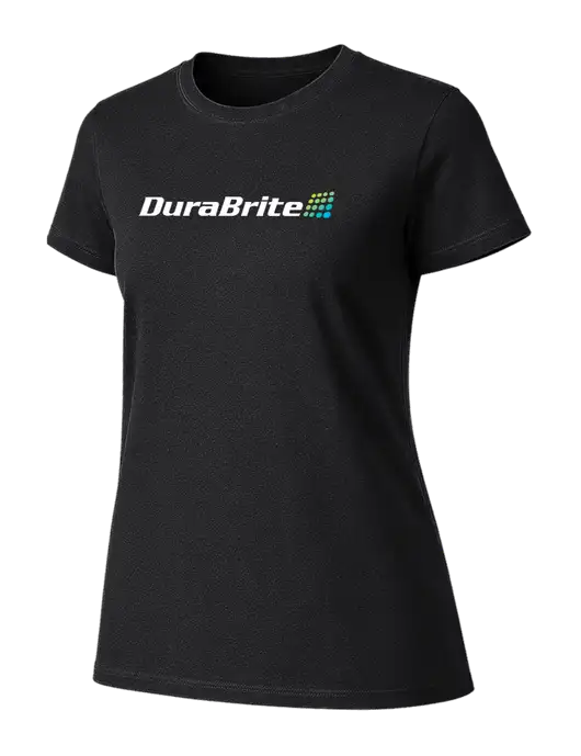 Womens Ring Spun Jet Black 4.5 oz T-Shirt w/DuraBrite Logo