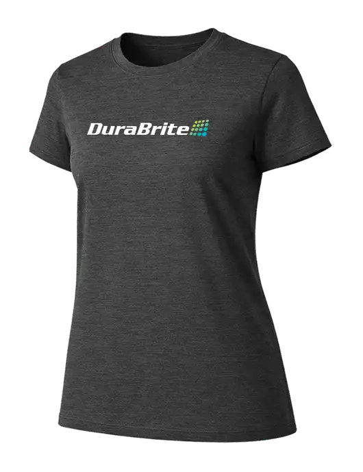 Womens Ring Spun Dark Heather Grey 4.5 oz T-Shirt w/DuraBrite Logo