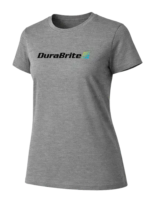 Womens Ring Spun Light Grey Heather 4.5 oz T-Shirt w/DuraBrite Logo