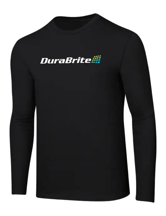 Ring Spun Jet Black 4.5 oz Long Sleeve T-Shirt w/DuraBrite Logo