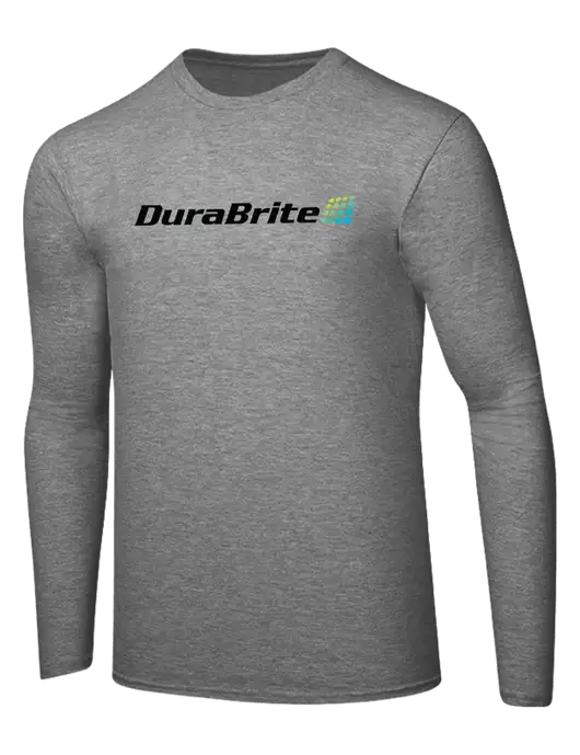 Ring Spun Light Heather Grey 4.5 oz Long Sleeve T-Shirt w/DuraBrite Logo