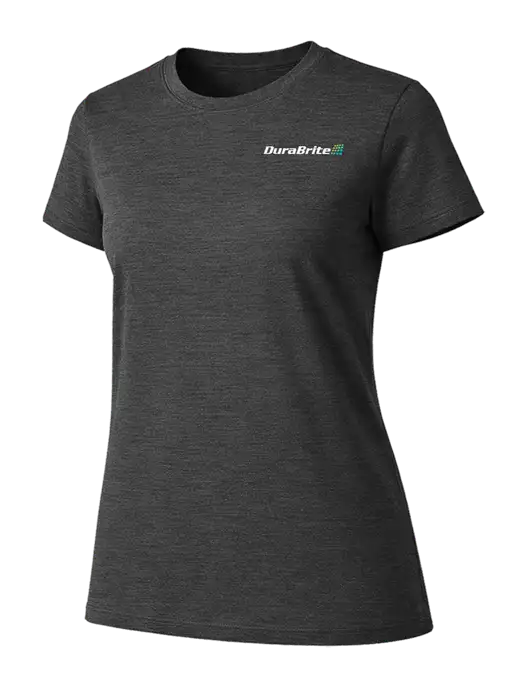 Womens Ring Spun Dark Heather Grey 4.5 oz T-Shirt w/DuraBrite Logo