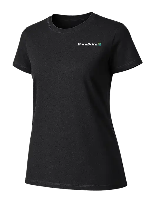 Womens Ring Spun Jet Black 4.5 oz T-Shirt w/DuraBrite Logo