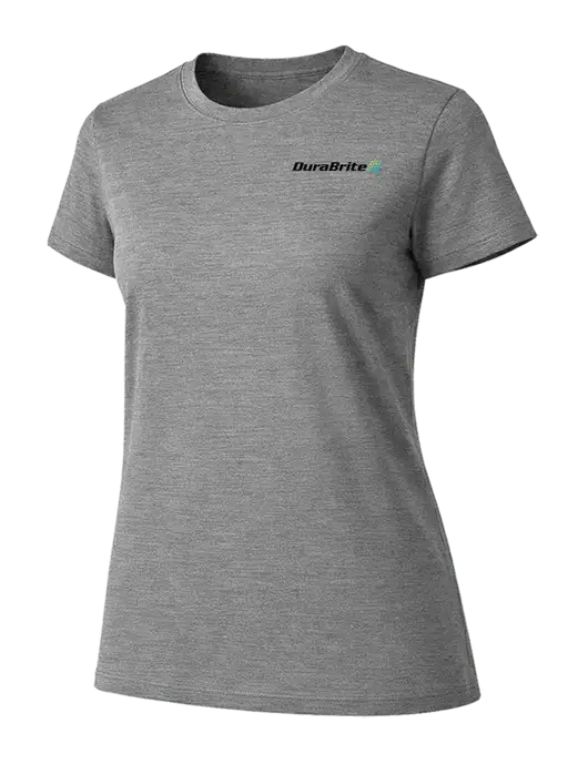 Womens Ring Spun Light Grey Heather 4.5 oz T-Shirt w/DuraBrite Logo