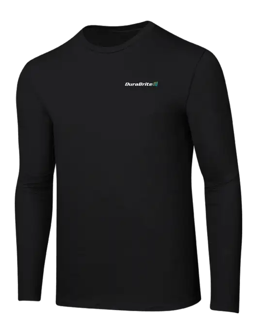 Ring Spun Jet Black 4.5 oz Long Sleeve T-Shirt w/DuraBrite Logo