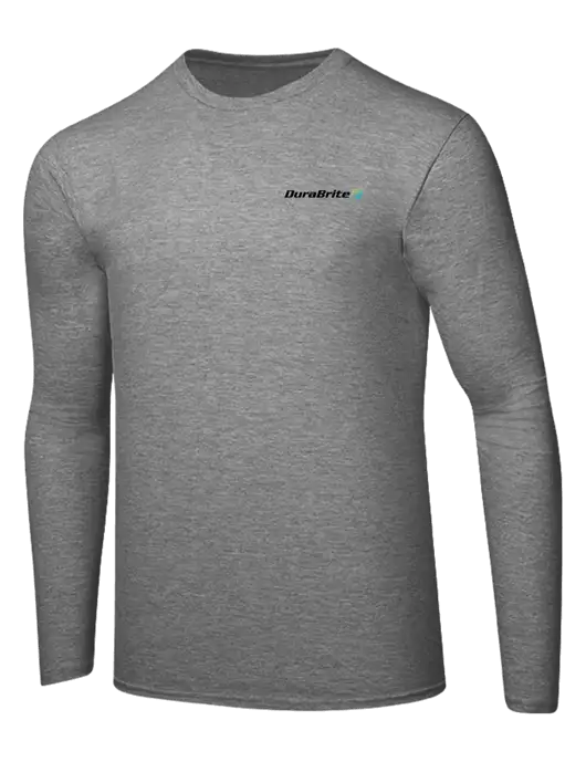 Ring Spun Light Heather Grey 4.5 oz Long Sleeve T-Shirt w/DuraBrite Logo