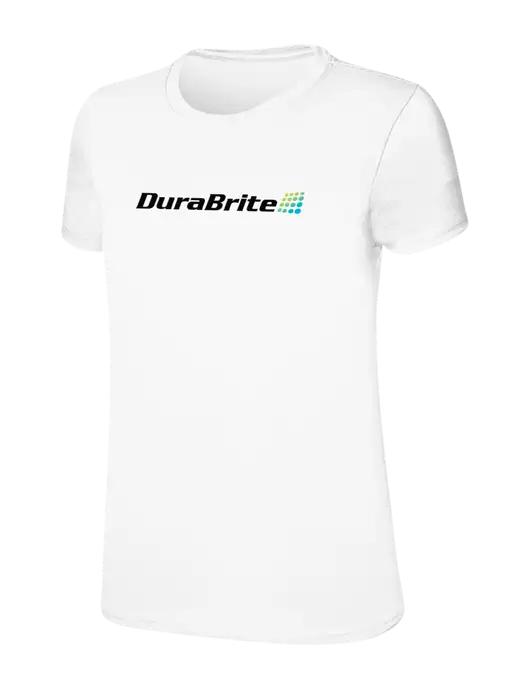 Womens Ring Spun White 4.5 oz T-Shirt w/DuraBrite Logo