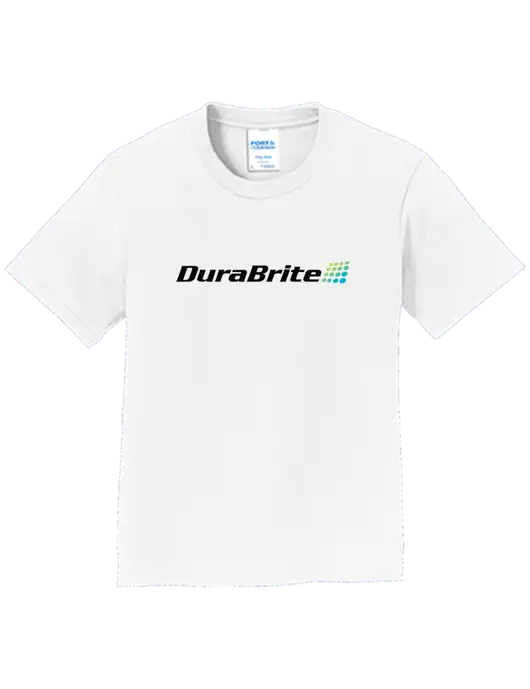 Youth Ring Spun White 4.5 oz T-Shirt w/DuraBrite Logo